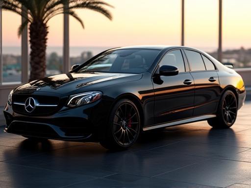 Shiny black car exterior after detailing in Marseille