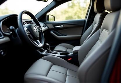 Immaculately clean car interior showing dashboard, seats, and floor